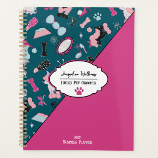 Agenda Teal Girly Mid-Century Pet Groomer