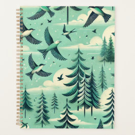 Agenda Teal Green Forest e Birds