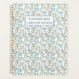 Agenda Teal Watercolor Na moda não datado Azul