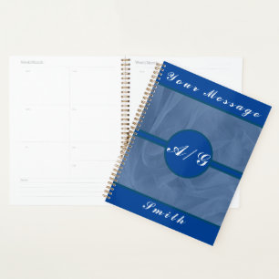 Agenda Tecido azul texturizado - Qualquer cor
