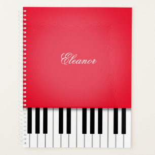 Agenda Teclado de Música Piano Azul Personalizado