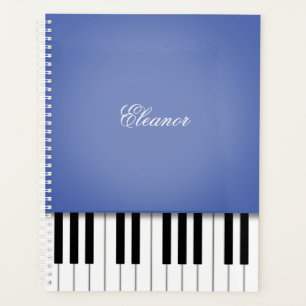Agenda Teclado de Música Piano Azul PersonalizadoIzed