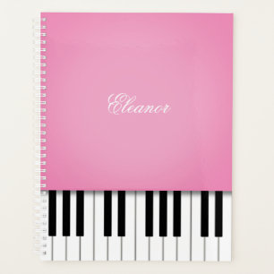 Agenda Teclado de Música Piano Rosa bonito, Personalizado