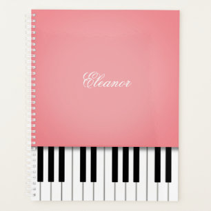Agenda Teclado de Música Piano Rosa rosa Personalizado