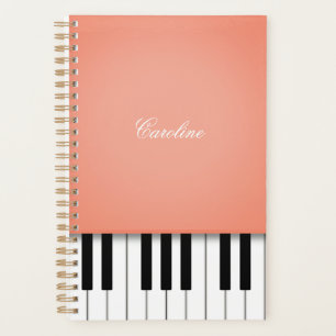 Agenda Teclado Piano Laranja Apricot Música Personalizada