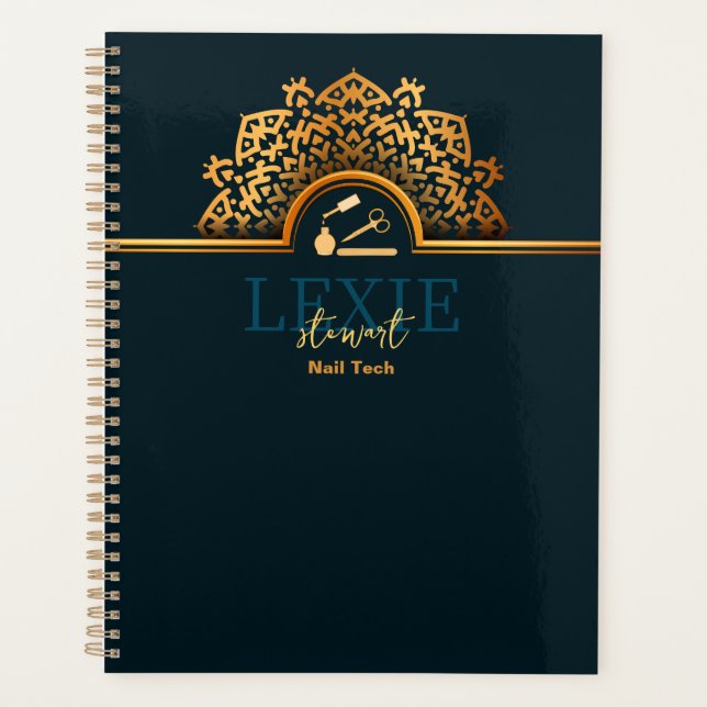 Agenda Técnica de Unhas Elegante e Sofisticada (Frente)