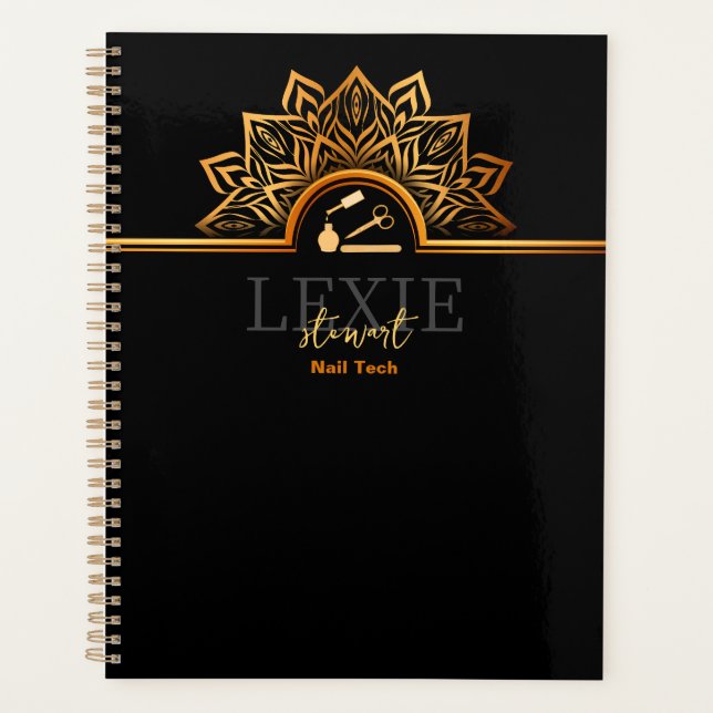 Agenda Técnica de Unhas Elegante e Sofisticada (Frente)