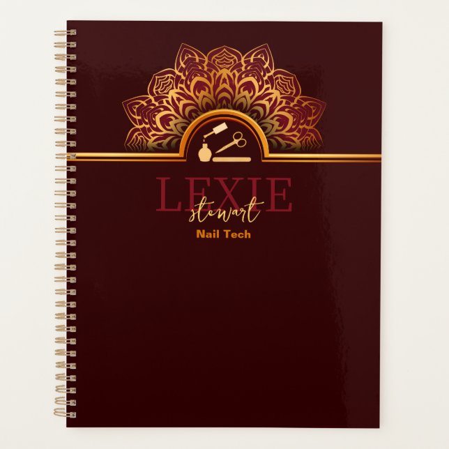 Agenda Técnica de Unhas Elegante e Sofisticada (Frente)