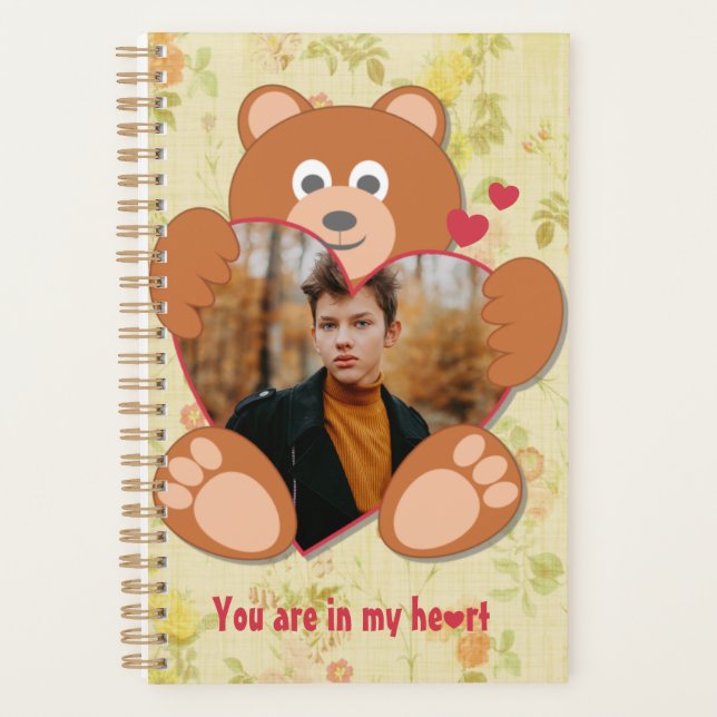 Agenda Teddy Bear Segurando Dia de os namorados Fotográfi (Frente)
