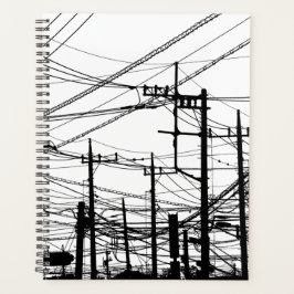 Agenda Telefone Antigo e Linhas de Energia