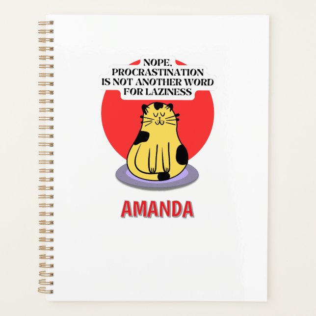 Agenda Tema de Gato Meme da Procrastinação (Frente)