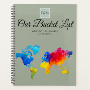 Agenda Tema do Mapa do Viagem Mundial da LISTA de BALDES 