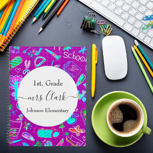 Agenda tema escolar personalizado professor lição