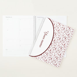 Agenda tema musical vermelho personalizado