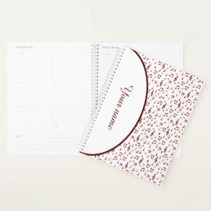 Agenda tema musical vermelho personalizado