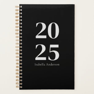 Agenda Tendência Chic Personalizada Preta Mensal/Semanal