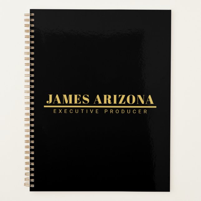 Agenda Tendência profissional Dourada mínima moderna e ne (Frente)