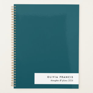 Agenda Tendy Teal Modern Minimalista Na moda de 2024