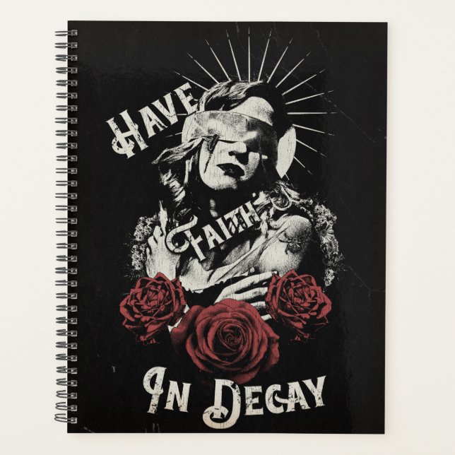 Agenda Tenha Fé na Decadência - Design Gótico (Frente)