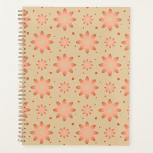 Agenda Terracotta laranja e areia bege delicada margarida