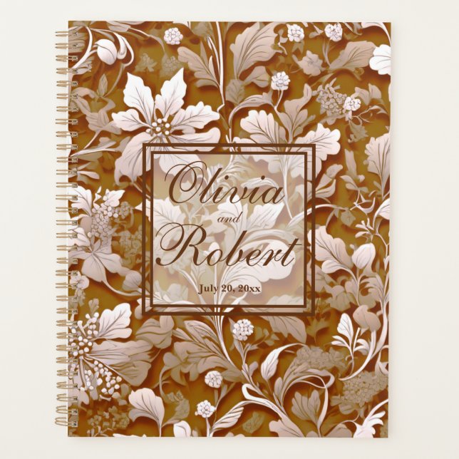 Agenda Terracotta Laranja Queimada Botânico Moderno Boho (Frente)