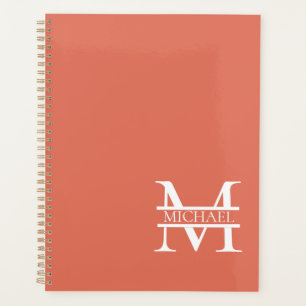 Agenda Terracotta Monograma e Nome Elegante Personalizado