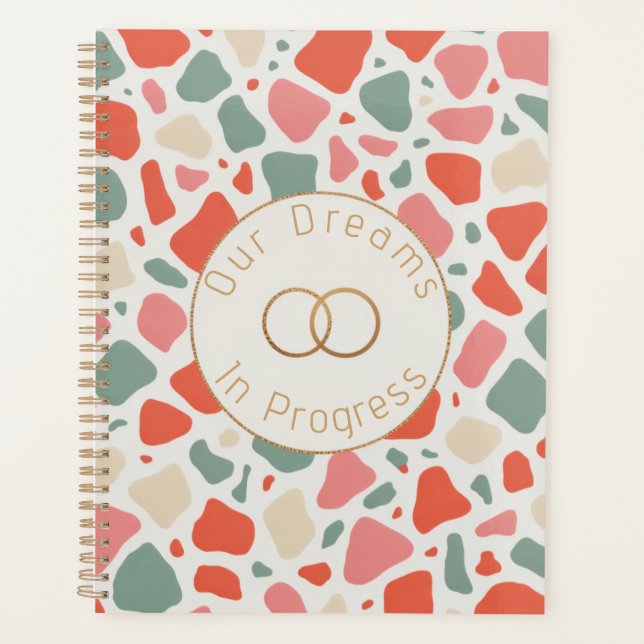 Agenda Terrazzo & Gold Wedding | Modern & Fun Celebration (Frente)