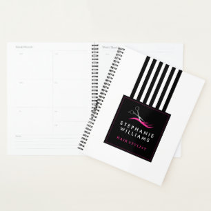 Agenda Tesouras de Estilos de Cabelo Rosa Quente e Bandei