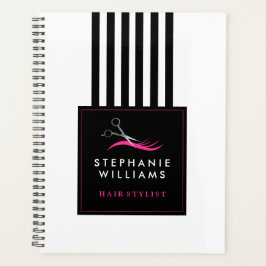 Agenda Tesouras de Estilos de Cabelo Rosa Quente e Bandei