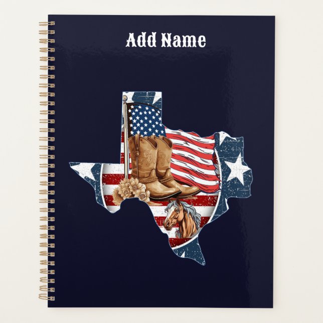 Agenda Texas State Outline USA Horse (Frente)
