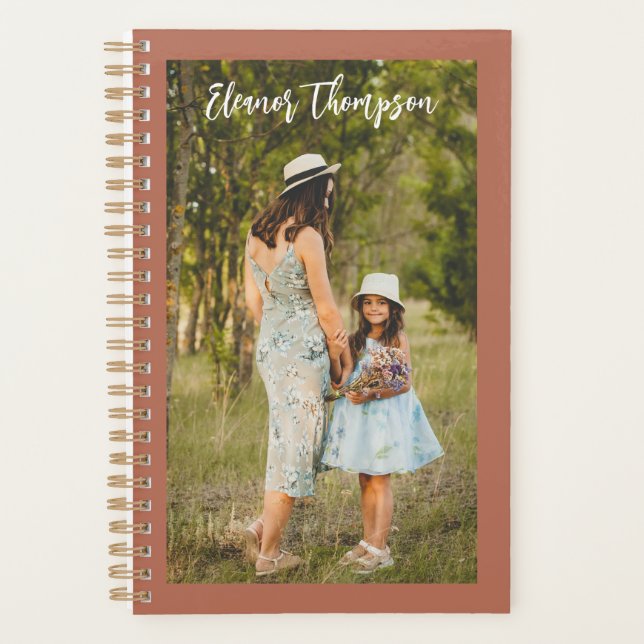 Agenda Text Overlay Name Terracotta Personalized Photo (Frente)