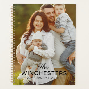 Agenda Texto do nome da família personalizado e foto do a