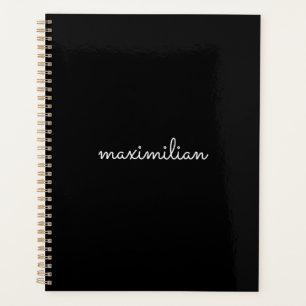 Agenda Texto do nome de script personalizado preto simple