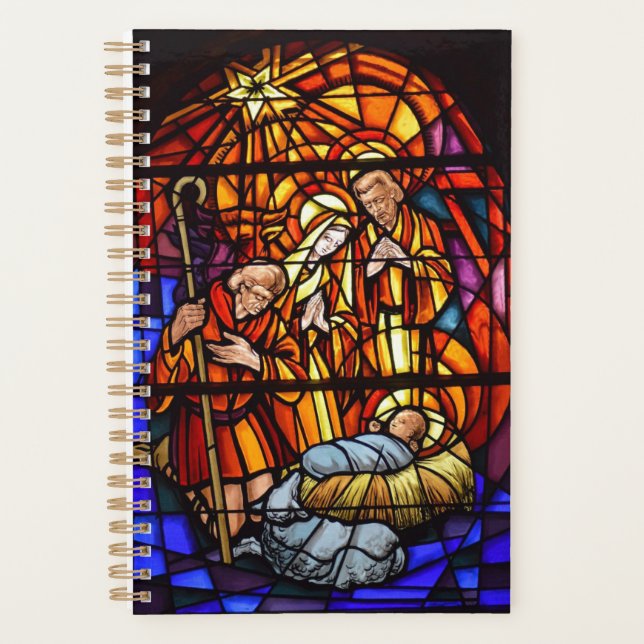 Agenda Texto Personalizado Da Natividade Da Janela De Vid (Frente)