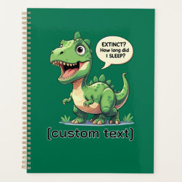 Agenda Texto Personalizado De Dinossauro Engraçado E Sono