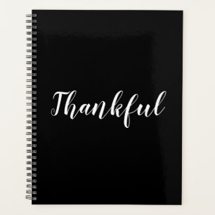 Agenda Texto personalizado preto agradecido elegante