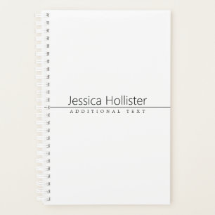 Agenda Texto Preto Simples e Elegante sobre Branco