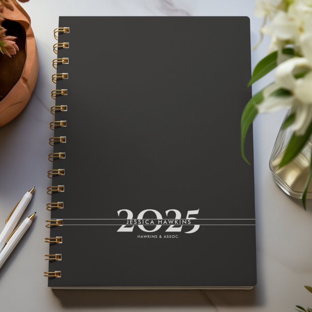 Agenda Texto Sobreposto Preto Dividido Semanalmente (Criador carregado)