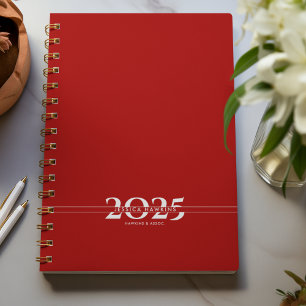 Agenda Texto Sobreposto Vermelho Escuro Dividido Semanalm