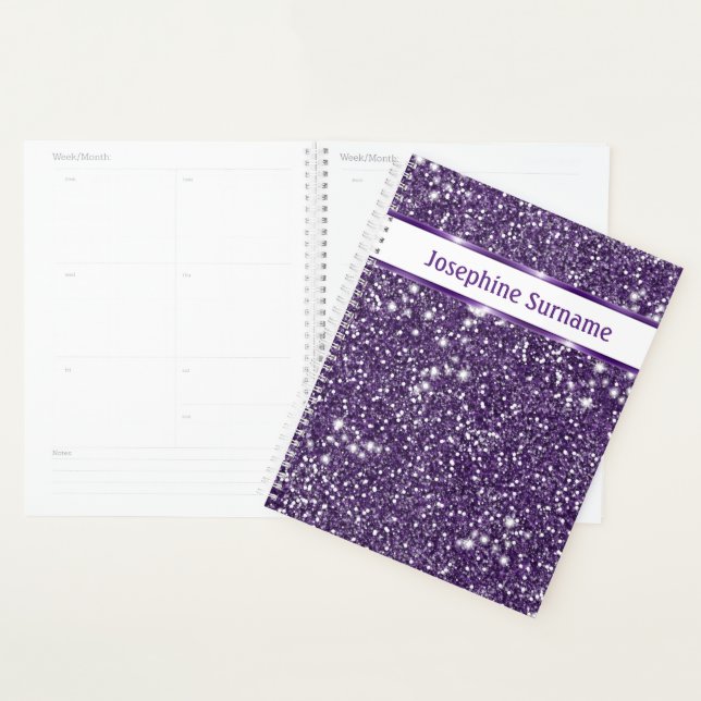 Agenda Textura de aparência de glitter roxo abstrato & Te (Exibição)