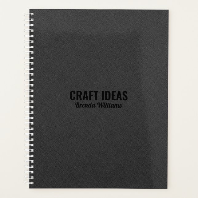 Agenda Textura de linho de cinza escura (Frente)