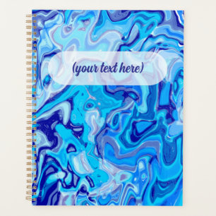 Agenda Textura de Mármore Azul Gélido Metálico Líquido Ab