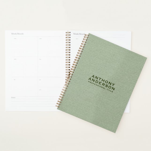Agenda Textura de Tecido Verde Salvia (Exibição)