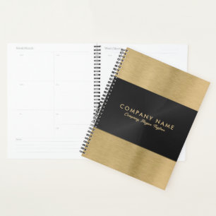 Agenda Textura Dourada e preta de luxo minimalista