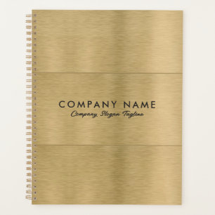 Agenda Textura Dourada Metálica de luxo minimalista