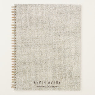 Agenda Textura elegante e rústica de Beige Linen