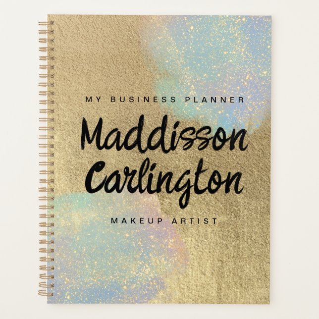 Agenda Textura Luminosa Dourada E Iridescente (Frente)