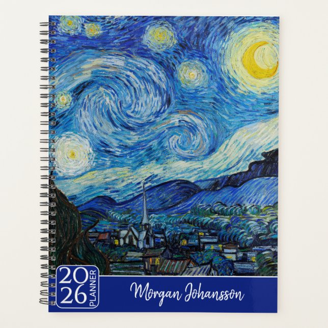 Agenda The Starry Night by Van Gogh | Custom Text (Frente)