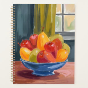 Agenda Tigela de Frutas Pintura em Aquarela