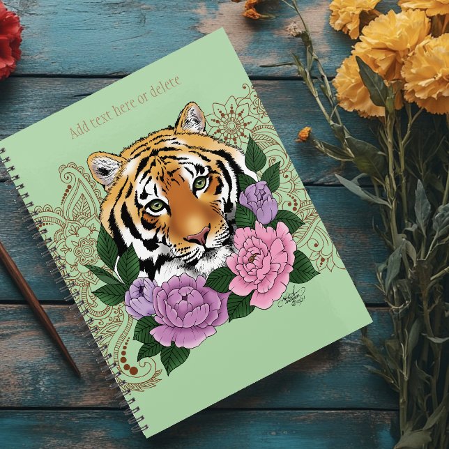 Agenda Tiger Henna Flores Púrpuras Rosa (Criador carregado)